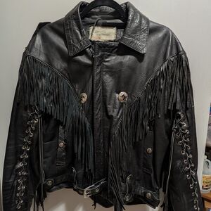 Women's Black Leather Biker Jacket